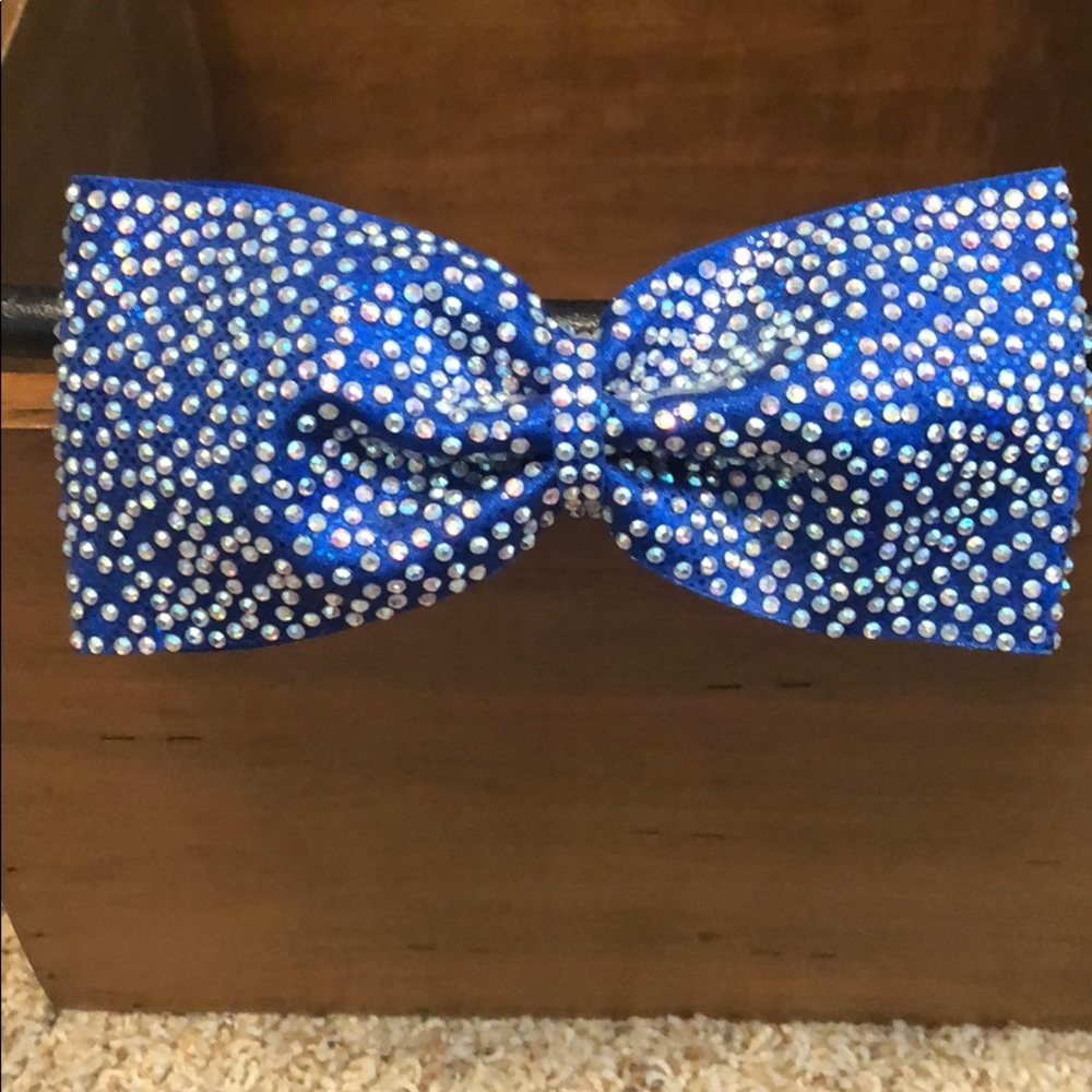 Blue Cheerleading Cheer Bow with no tails